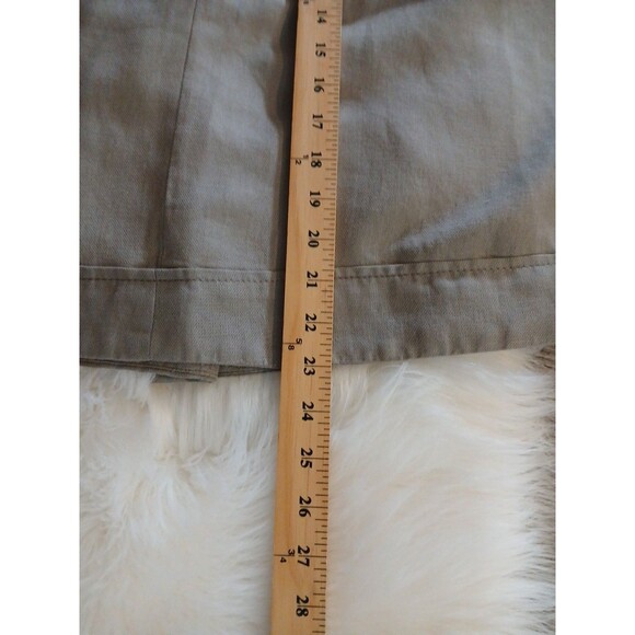 Weekend MaxMara Women's Size 4 Flax Linen Blend Over-the-Knee Olive Green Skirt - Picture 11 of 11